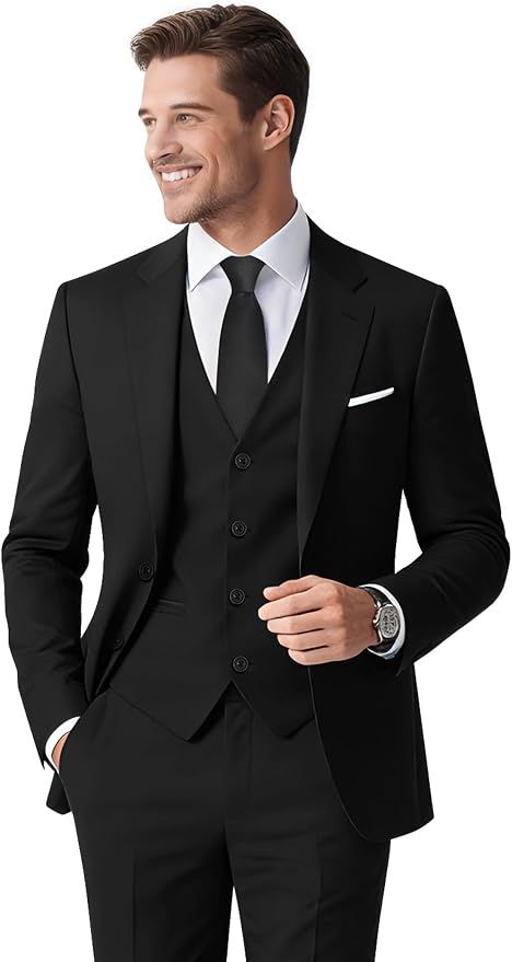 Men's Stretch 6-Piece Suit Set, 3 Sizes (Short/Reg/Tall)