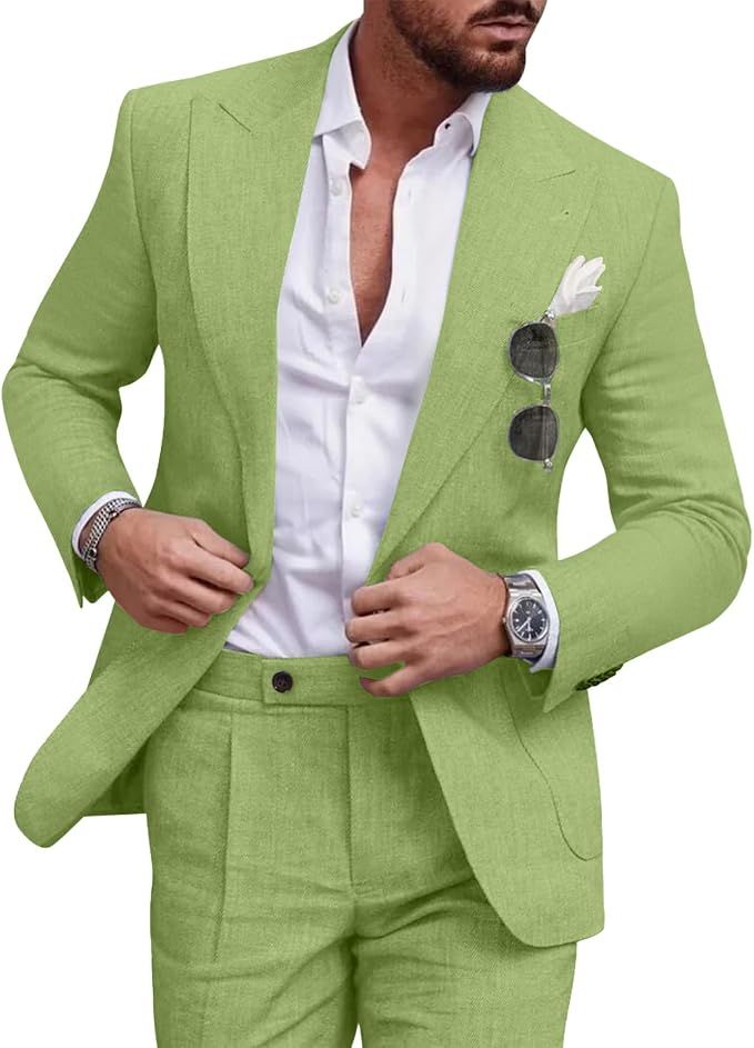 Men's Suits Formal Tuxedo 2 Piece Slim Fit Beach Wedding Suit