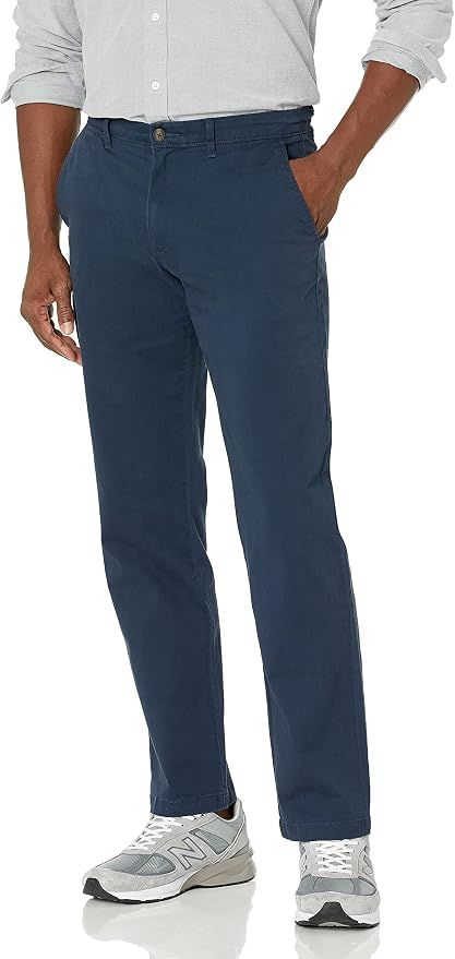 Men's Straight-Fit Casual Stretch Chino Pants, Sits at Waist