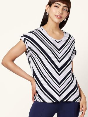 Women Cotton Striped Regular Fit Top
