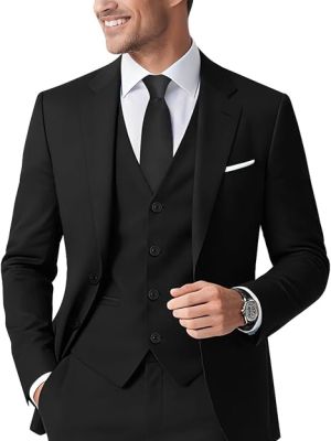 Men's Stretch 6-Piece Suit Set, 3 Sizes (Short/Reg/Tall)