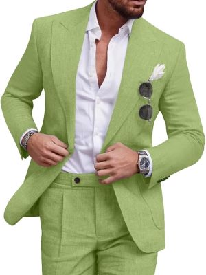 Men's Suits Formal Tuxedo 2 Piece Slim Fit Beach Wedding Suit