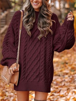 Sweater Dress for Women Oversized Cable Knit Fall Long Sleeve