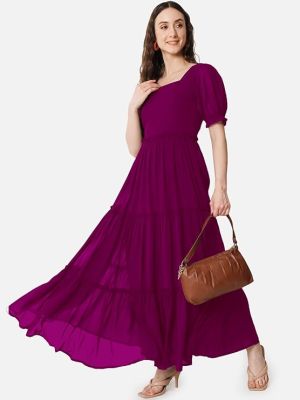 Designer Georgette Solid Gown for Women
