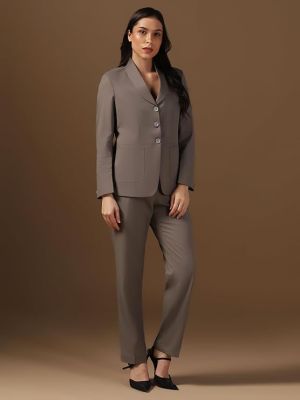 Formal Office Casual Blazer with Trouser Set