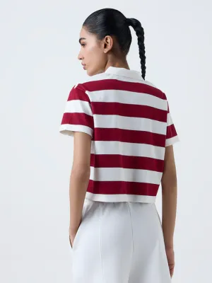 Studiofit Multicolour Striped Cotton-Blend T-Shirt