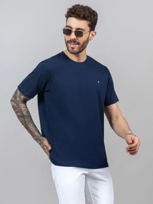 Navy Regular Fit Men's Cotton T-shirt