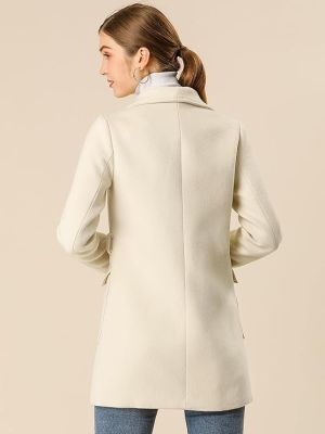 Women's Shawl Collar Lapel Double Breasted Winter Belted Coat with Pockets