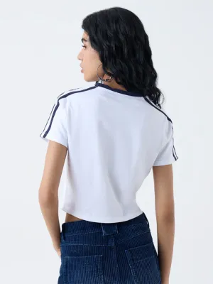 White Numerical Printed T-Shirt