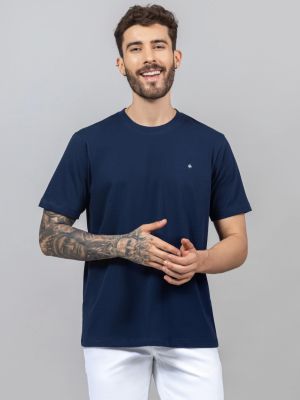 Navy Regular Fit Men's Cotton T-shirt