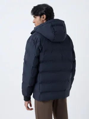 Casuals Black Solid Relaxed-Fit Puffer Jacket