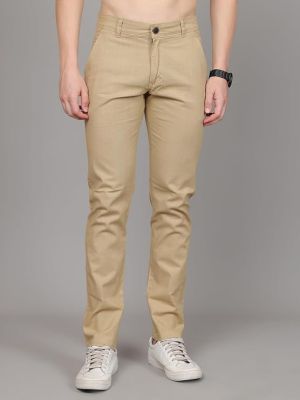 Man Premium Cotton Slub Slim Fit Comfortable Solid Stylish Trousers