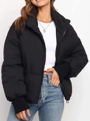 Women’s Winter Cropped Puffer Jacket Coat Short Warm Quilted Jacket 2026