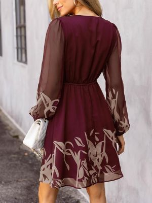 Womens Fall Floral Dress Boho Vacation Mini Wedding Guest Dresses