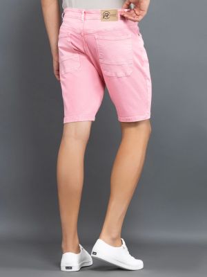 Pink Regular Fit Rhysley Men's Denim Shorts