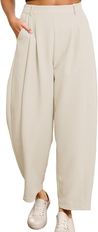 Product Womens Wide Leg Barrel Pants with Pockets Image