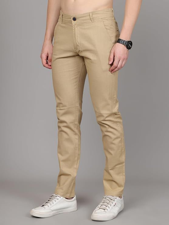 Product Man Premium Cotton Slub Slim Fit Comfortable Solid Stylish Trousers Image