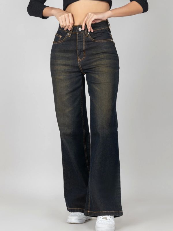 Product Brownish Blue Wide Leg Women's Jeans Image