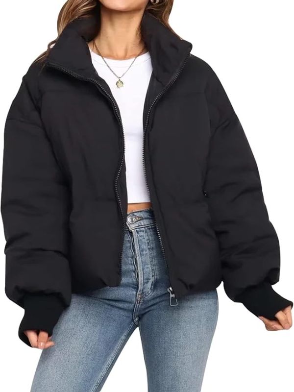 Product Women’s Winter Cropped Puffer Jacket Coat Short Warm Quilted Jacket 2026 Image