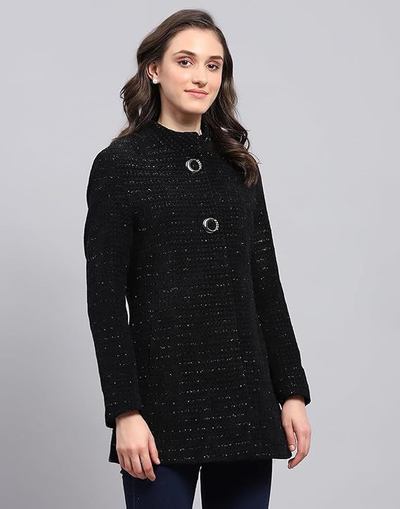 Product Womens Self Design Round Neck Full Sleeve Coat Image