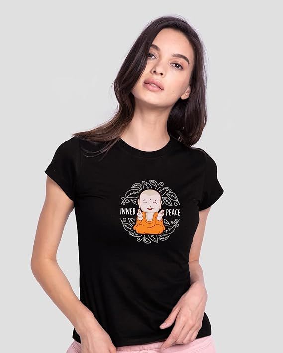 Product Women's Graphic Printed 100% Cotton T-Shirt - Slim Fit, Round Neck, Half Sleeves Image