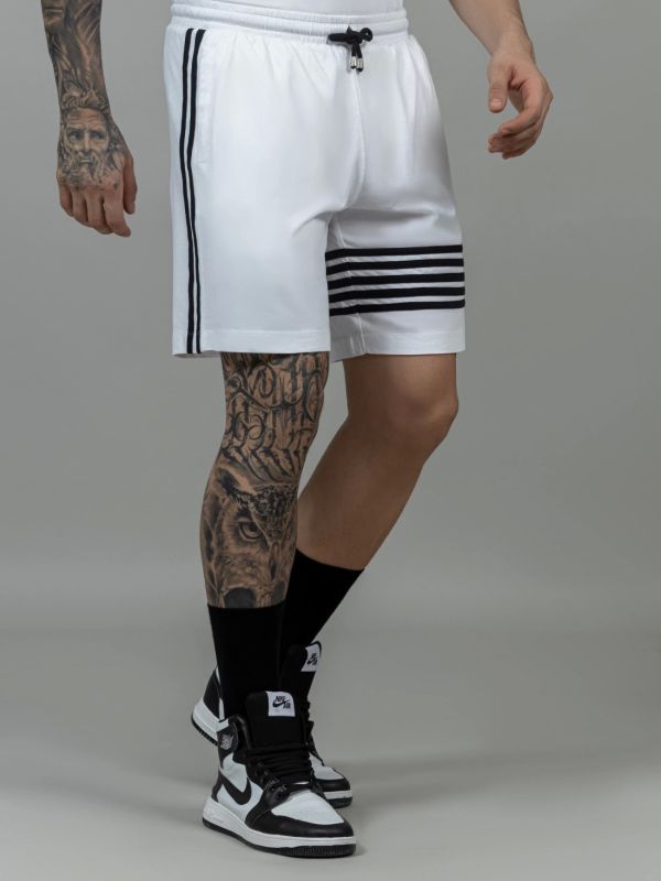 Product White Regular Fit Men's Cotton Knitted Shorts Image