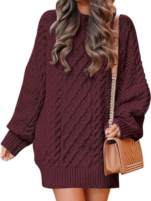 Product Sweater Dress for Women Oversized Cable Knit Fall Long Sleeve Image