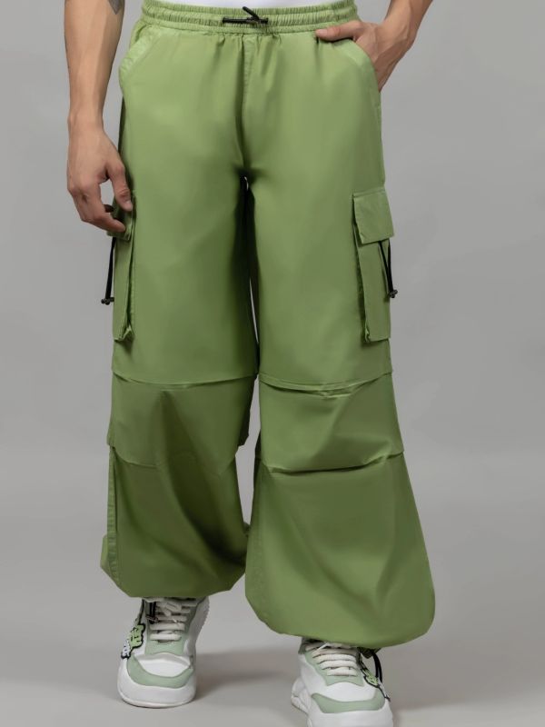 Product Olive Loose Baggy Men’s Cotton Parachute Trousers Image